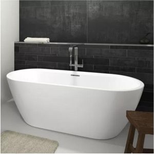 Riho Inspire Vrijstaand Bad - Ligbaden - Acryl - Sifon Glans Wit - 180 x 80 cm - 233 L