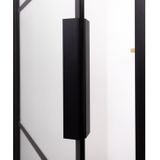 Riho Grid douchecabine XL 120x90x200cm 1 draaideur zwart profiel en helder glas G004020121