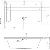 Riho - Lusso - Inbouwbad - Hoogglans Wit - Acryl