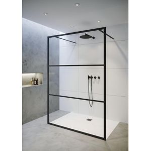 Riho - Grid GB401 - Inloopdouche - Mat Zwart - Veiligheidsglas