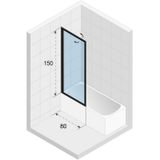 Riho - Lucid - Badwand - Mat Zwart - Aluminium - Omkeerbaar Verstelbaar