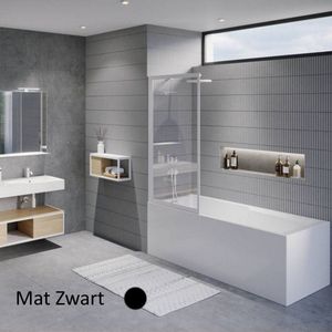 Riho - Lucid - Badwand - Mat Zwart - Aluminium - Omkeerbaar Verstelbaar