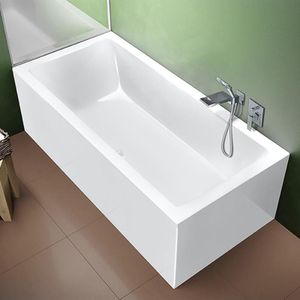 Riho Rethink Cubic halfvrijstaand bad met panelen - 170x75cm - acryl - links in hoek - glans wit B105011005