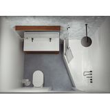 Riho Rethink Space M Inbouw Hoekbad 170x90cm - Acryl Wit - Rechts - Baden - Inbouwbaden - 8714148609989