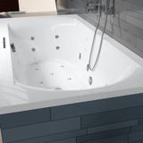 Riho Easypool 3.1 Lima whirlpoolbad rechts 170x75cm hydro 6+4+2 aero 10 colour speaker touch bediening inclusief poten en afvoer wit B051004005