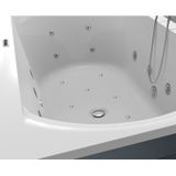 Riho Easypool 3.1 Lima whirlpoolbad rechts 180x80cm hydro 6+4+2 aero 10 colour speaker touch bediening inclusief poten en afvoer wit