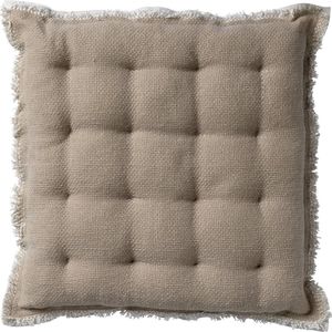 Dutch Decor - BURTO - Stoelkussen van gewassen katoen Pumice Stone 40x40 cm - beige - Zitkussen