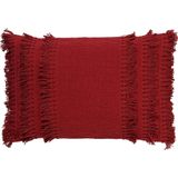 Dutch Decor FARA - Kussenhoes 40x60 cm - 100% katoen - met franjes - Merlot - rood - met rits