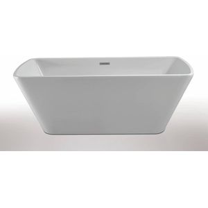 Saqu Spa Shape Vrijstaand Bad - 2-Ligzijdes - 170x78 cm - Glans Wit Acryl - Incl. Afvoerplug - Wit - Badkuip - Ligbad