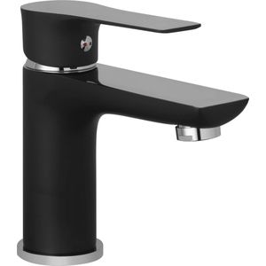 Saqu Angular wastafelkraan zwart/chroom