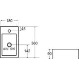 Saqu - Combi-Pack M - Fonteinset - Glanzend Wit Keramiek - Met Chromen Kraan Rechts