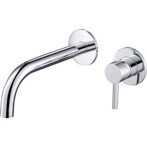 Ben Lavion 2-gats inbouw wastafelkraan afdekset RVS-look