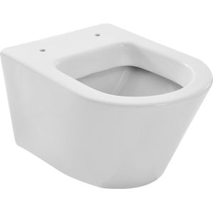 Saqu Sky 2.0 Hangtoilet - met Spoelrand 36x52x35 cm - Voorgemonteerd - Wit - WC Pot - Toiletpot - Hangend Toilet