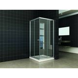 Saqu Slide Douchecabine - Hoekinstap 80x80x190 cm - Veiligheidsglas - Helder Glas/Aluminium - Douchewand