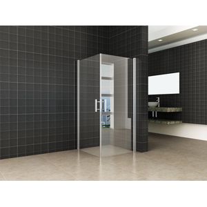 Saqu Told Douchecabine 2-delig 90x90x200 cm - Veiligheidsglas - Antikalk - Chroom - Douchewand