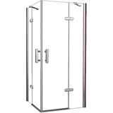 Saqu Essential Douchecabine - Hoekinstap 2 Draaideuren 90x90x200 cm - Veiligheidsglas - Antikalk - Chroom - Douchewand