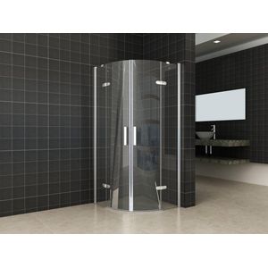 Saqu Essential Douchecabine - Kwartrond - met 2 Draaideuren - 90x90x200 cm - Nanoglas/Chroom - Douchewand - Veiligheidsglas