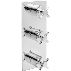 Saqu X-grip afbouwdeel 3-weg douchethermostaat chroom