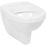 Saqu Just Compact Hangtoilet - 36x49x37,5 cm - Voorgemonteerd - Wit - WC Pot - Toiletpot - Hangend Toilet