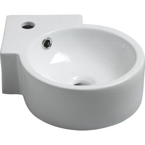 Saqu Rondo Fontein 1 kraangat 44x27,5x12 cm Wit