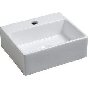 Saqu Basin fontein 1 kraangat 33,5x29x11 cm Wit