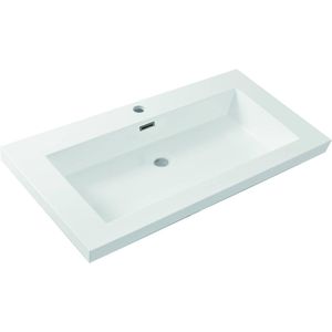 Saqu Alive wastafel 1 kraangat 80x46cm Kunstmarmer wit