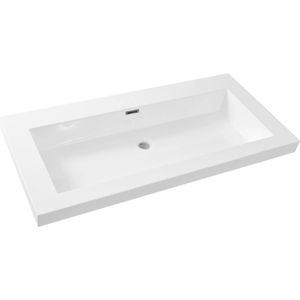 Saqu Alive wastafel zonder kraangat 100x46cm Kunstmarmer wit