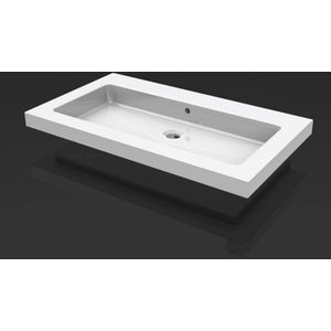 Saqu Alux wastafel 1 kraangat 60x46cm Keramiek