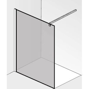Saqu Modulo glaswand voor montageset 120x210cm grijs glas