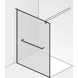 Saqu Modulo Glaswand voor handdoekhouder en montageset 120x210 cm Helder Glas