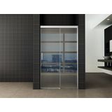 Saqu Note Douchedeur - 110x200 cm - met Soft-close / Aluminium - Veiligheidsglas