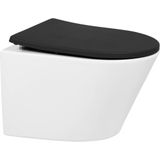 Saqu Sky 2.0 compact randloos hangtoilet met slimseat toiletbril met quickrelease Wit/Zwart