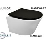 Saqu Sky 2.0 compact randloos hangtoilet met slimseat toiletbril met quickrelease Wit/Zwart