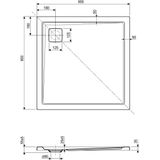 Ben metric Design Douchebak - Kunststof - 90x90x35 cm - Wit