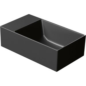 Ben Stelvio mat zwarte fontein met doorslaanbaar kraangat 40x23x12cm