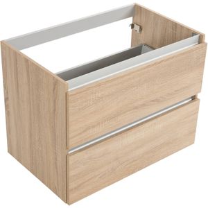 Saqu Gaia Slimline Wastafel Onderkast - 80x39.5 cm - Eiken - Badkamerkast - Wastafelmeubel met Uitsparing