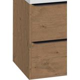 Saqu Salto onderkast zwarte greep 100x50,5 cm Wild eiken