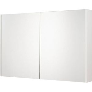 Saqu Salto Spiegelkast - 100x70x14 cm - Glanzend Wit - Spiegel Badkamerkast