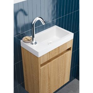 Saqu Square Toiletfontein - 5x22x5cm - Wit - Mineraalmarmer - Wasbak