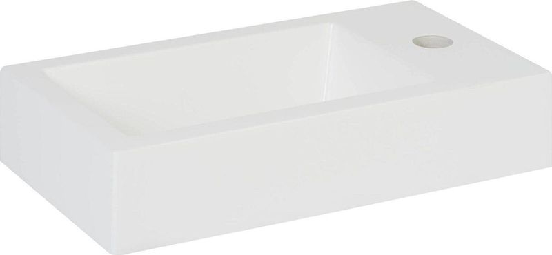 Saqu Square - Toiletfontein - Wit - 5x22x5cm - Mineraalmarmer - Rechts