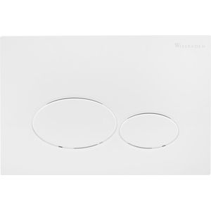 Saqu Flat Round bedieningspaneel glanzend wit voor Geberit Sigma reservoir 12cm (UP320)