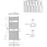 Saqu Calm Handdoekradiator - 538W - 45x119 cm - Mat Zwart - Verwarming Badkamer - Handdoekrek Radiator