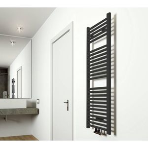 Saqu Calm handdoekradiator 538W 45x119cm mat zwart