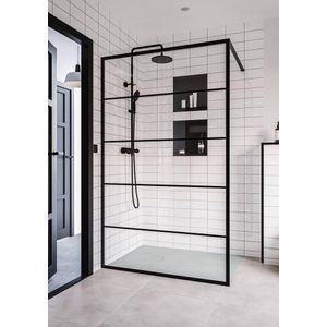 Saqu Miralo Douchewand - Incl. Antikalk 120x200 cm - Mat Zwart - Inloopdouche