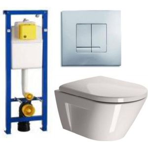 Ben Sito complete toiletset met Style mat chromen bedieningspaneel