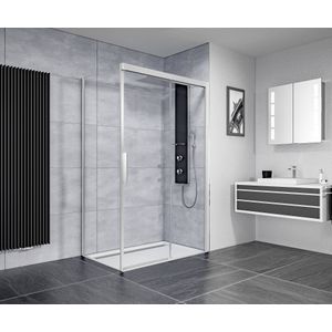 Ben IMotion Douchecabine - met Schuifdeur Naar Rechts - 120x90x206 cm - Veiligheidsglas - Antikalk - Chroom - Douchewand