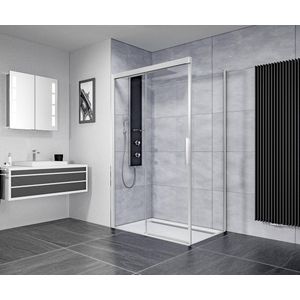 Ben IMotion Douchecabine - met Schuifdeur Naar Links - 120x90x206 cm - Veiligheidsglas - Antikalk - Chroom - Douchewand