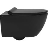 Ben Segno Hangtoilet - met Free Flush en Xtra Glaze+ Incl. Slimseat Toiletbril - Mat Zwart - WC Pot - Toiletpot - Hangend Toilet