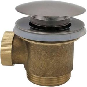 Saqu Press clickwaste voor vrijstaand bad 1 1/2"" inch geborsteld staal