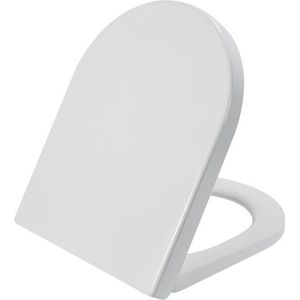 Saqu Touch WC Bril - met Softclose en Quick Release - 35.9x46.4x5 cm - Mat Wit - Toiletbril